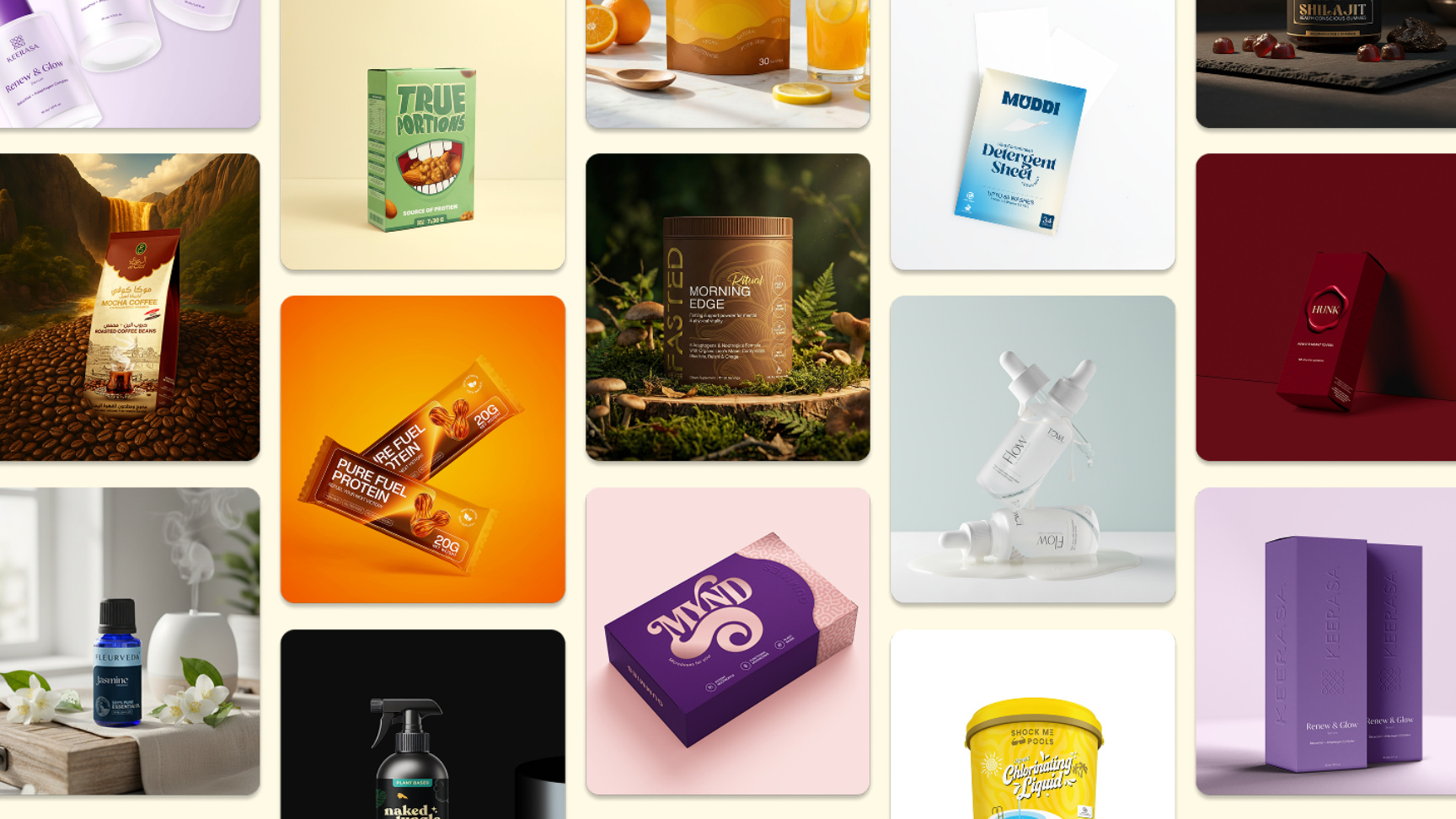 Packaging portfolio collage
